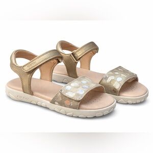 Geox Girls Gold Polka Dot Sandals Size EU 30 US 12, worn once